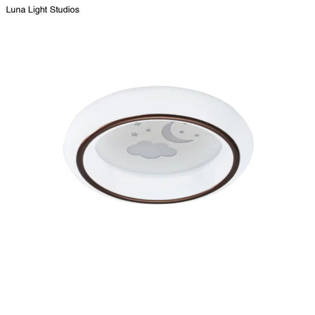Nordic Acrylic Led Ceiling Light With Elk/Star/Hot Air Balloon Pattern - Flush Mount