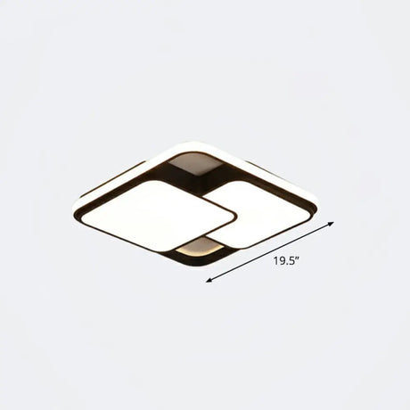 Nordic Acrylic Led Flush - Mount Ceiling Light For Bedrooms - Overlapping Style Black / 19.5’