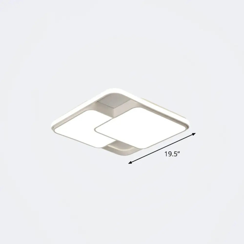 Nordic Acrylic Led Flush - Mount Ceiling Light For Bedrooms - Overlapping Style White / 19.5’ Warm