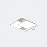 Nordic Acrylic Led Flush - Mount Ceiling Light For Bedrooms - Overlapping Style White / 19.5’ Warm
