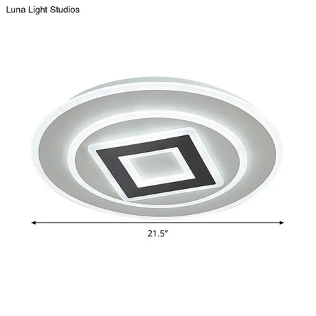 Nordic Acrylic Led Flush Mount Light With Remote Stepless Dimming - Available In Warm Or White