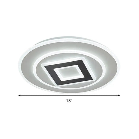Nordic Acrylic Led Flush Mount Light With Remote Stepless Dimming - Available In Warm Or White