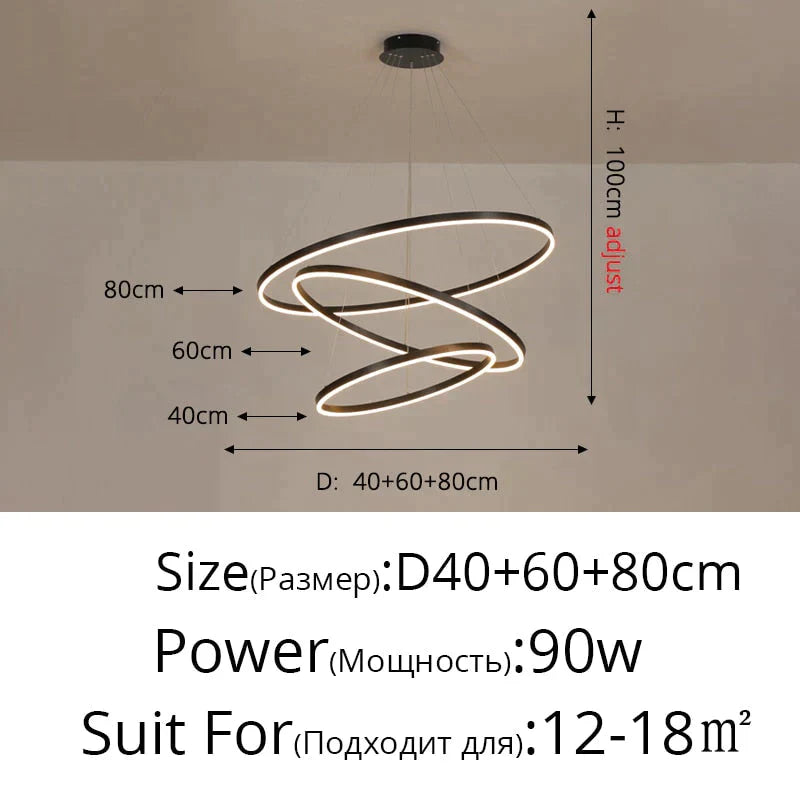 Nordic Art Deco Luxury Led Circular Pendant Lights Hanging Lamps For Living Room Dining Table