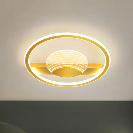 Nordic Black/Gold Acrylic Led Flush Mount Ceiling Lamp For Bedroom Gold