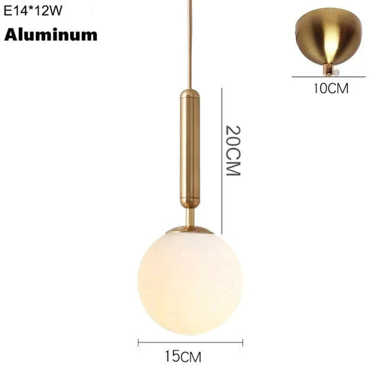 Nordic Brass Aluminum Modern Pendant Light Loft Hanging Lamps Bedside Lamp Kitchen Suspension