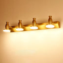 Nordic Brass Wall Lighting - 4 Head Bathroom Vanity Lamp With Round Metal Shade In Warm/White Light