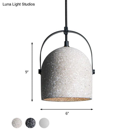 Nordic Cement Dome Pendant Light - 1 Black/Gray/White