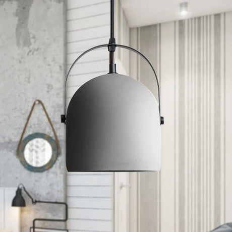 Nordic Cement Dome Pendant Light - 1 Black/Gray/White Grey