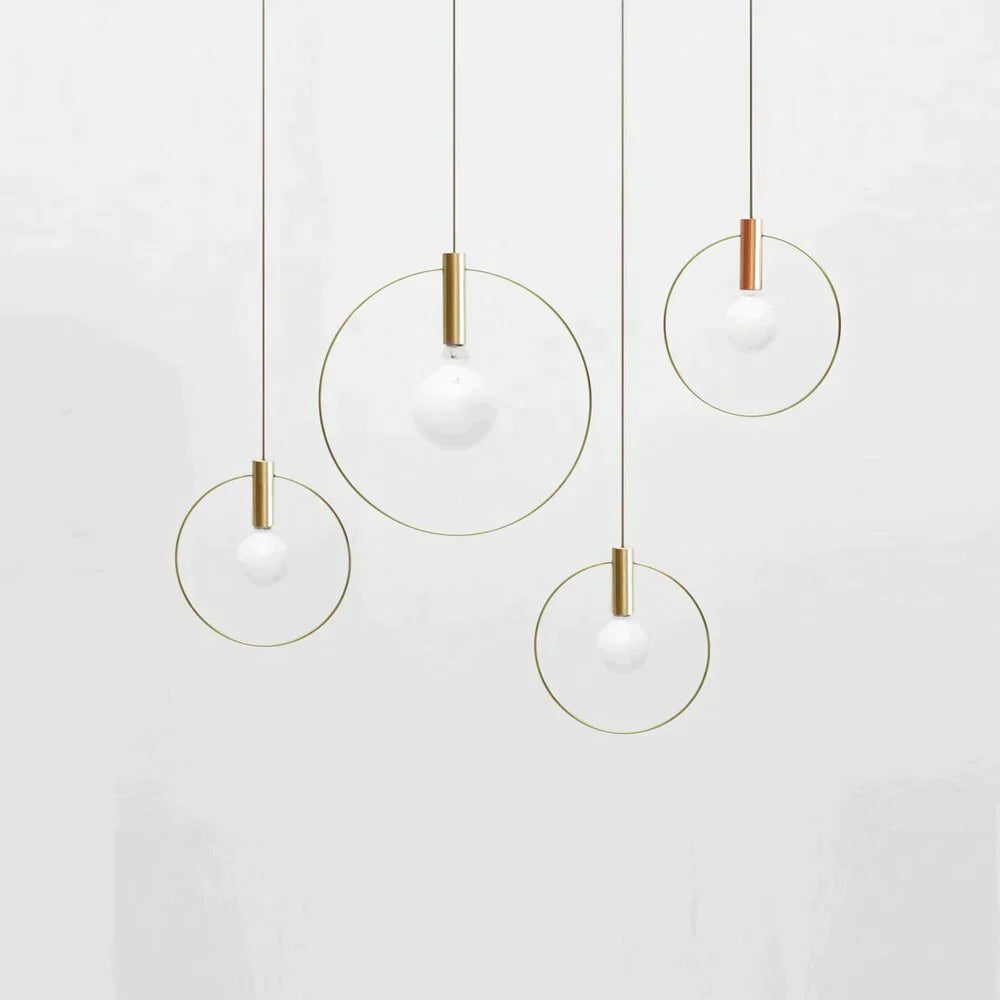 Nordic Circular Ring Pendant Lights Modern Handlamp For Restaurant Living Room Bar E14 Led