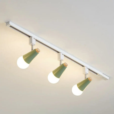 Nordic Conical Semi Flush Track Light For Living Room Ceiling 3 / Green