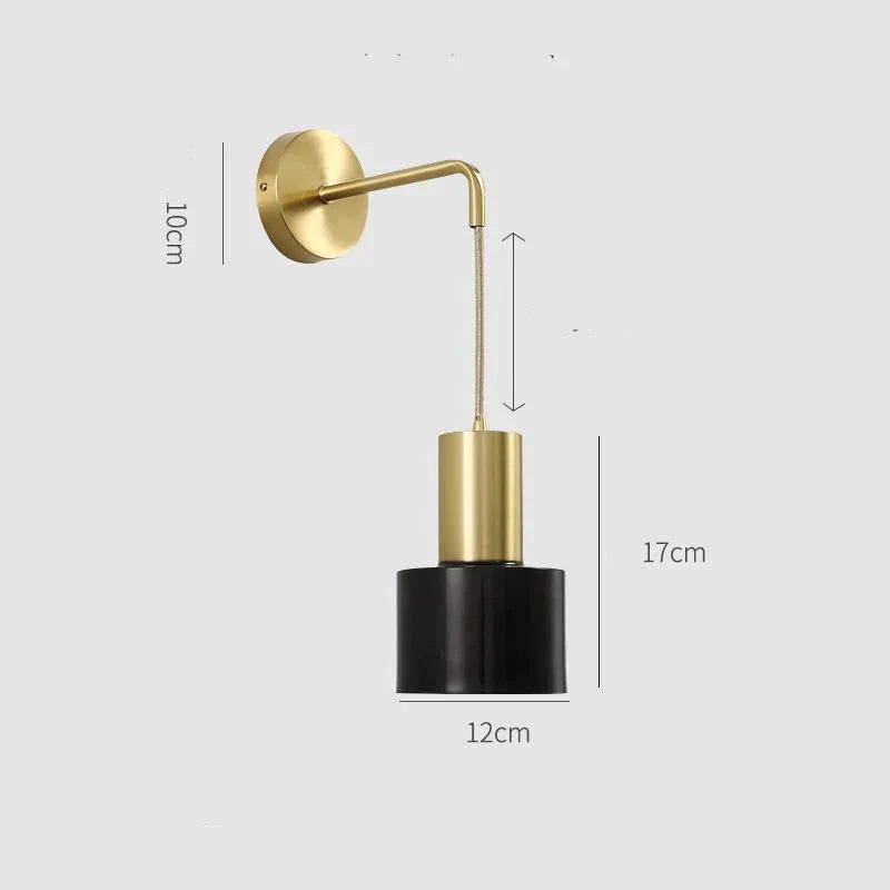 Nordic Copper Bedroom Wall Lamp Creative Modern Minimalist Stair Corridor Porch Living Room Dining