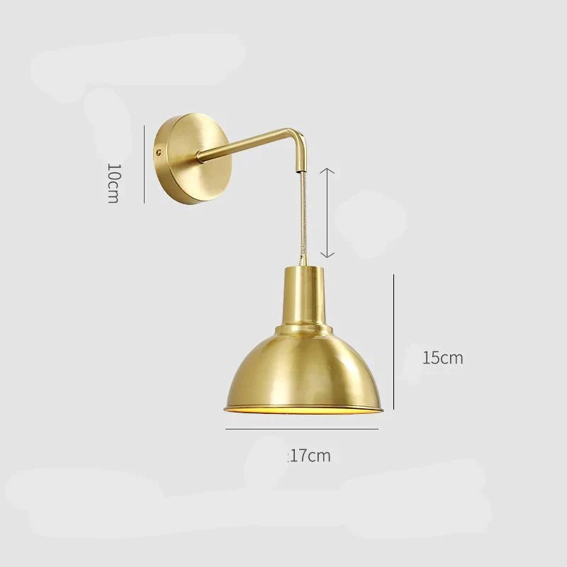 Nordic Copper Bedroom Wall Lamp Creative Modern Minimalist Stair Corridor Porch Living Room Dining