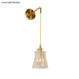 Nordic Copper Wall Lamp Mirror Front Lamp Bedside Toilet Cloakroom Background Wall Brass Glass Led Wall Lamp Copper