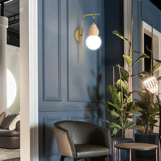 Nordic Corridor Bedside Lamp Copper Wall Lamps