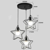 Nordic Creative Lovely Star Chandelier Three Black (Disc) / Without Bulb Ceiling