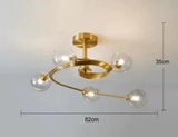 Nordic Creative Rotate Bedroom Room Lamp Copper Ceiling 5 Transparent Color / Without Bulb