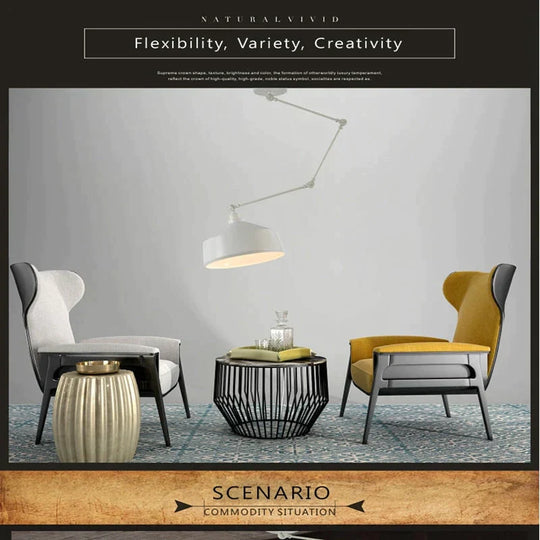 Nordic Diy Personality Pendant Lights Folding Iron Lamp Hanging Bedroom Study Bar Restaurant