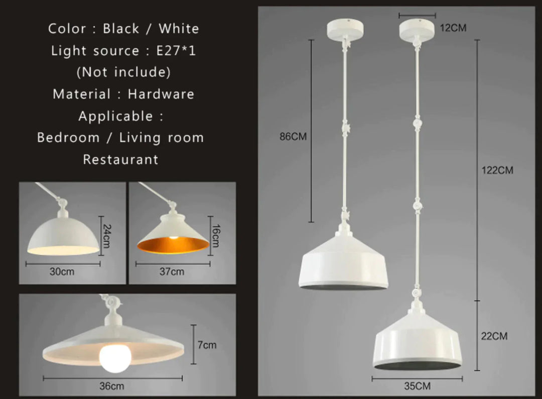 Nordic Diy Personality Pendant Lights Folding Iron Lamp Hanging Bedroom Study Bar Restaurant