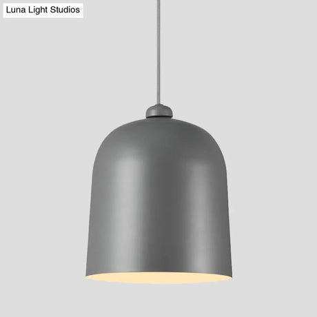Nordic Dome Pendant Lamp - Black/White/Grey Moveable & Metal Perfect For Dining Room Lighting