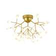 Nordic Flush Mount Led Ceiling Light In Brass For Living Room With Heracleum Metal Fixture 36 /