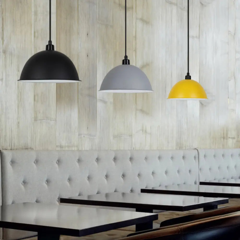 Nordic Stylish Bowl Pendant Lamp - Single Light Aluminum Hanging For Gallery Cafe