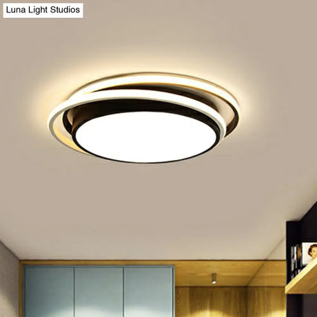 Nordic Geometric Led Flush Mount Ceiling Light With Acrylic Shade For Bedroom