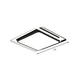 Nordic Geometric Led Flush Mount Ceiling Light With Acrylic Shade For Bedroom Black / Third Gear
