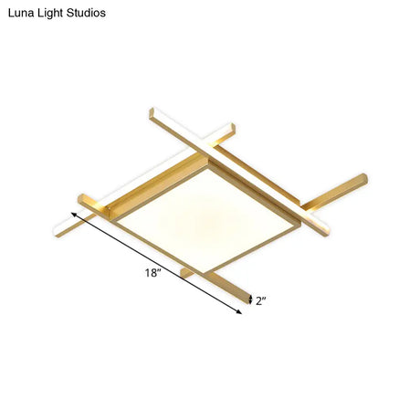 Nordic Gold Led Flush Mount Ceiling Light With Warm/White Glow - 18’/23’ Wide