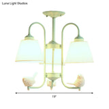 Nordic Green Metal Hanging Chandelier - Stylish Bucket Design For Restaurants