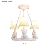 Nordic Hanging Light With Tapered Fabric Shade - Bedroom Chandelier