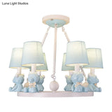 Nordic Hanging Light With Tapered Fabric Shade - Bedroom Chandelier
