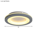 Nordic Integrated Led Ceiling Light In Grey Flower/Square/Pentagon Design With Acrylic Shade -