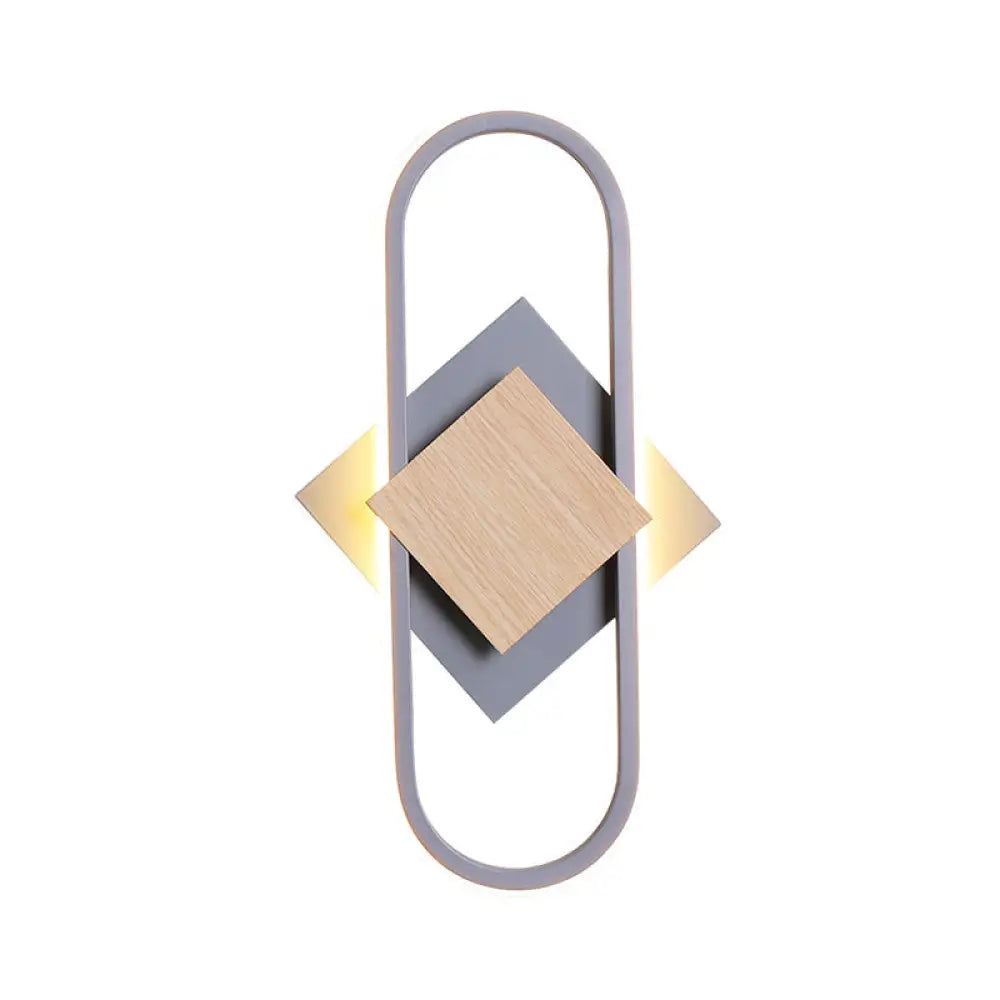Nordic Iron 2-Layer Sconce Light With Led Wall Mount - Round/Square Design Elliptical Frame