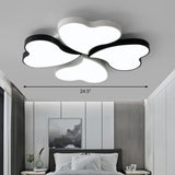 Nordic Led Black-White Clover Flush Mount Ceiling Light For Bedroom White / 24.5