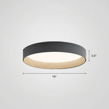 Nordic Led Ceiling Flush Mount Lamp With Acrylic Diffuser For Kitchen Grey / 16’ Remote Control