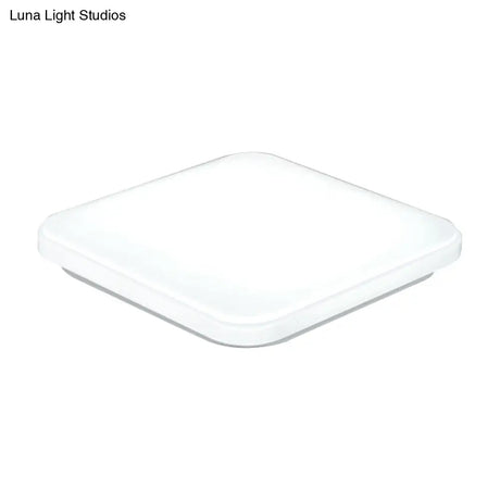 Nordic Led Ceiling Flush Mount Light - White Square Lamp With Acrylic Shade (12’/15’/18’) For