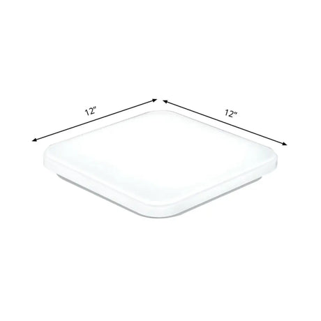 Nordic Led Ceiling Flush Mount Light - White Square Lamp With Acrylic Shade (12/15/18) For Bedroom