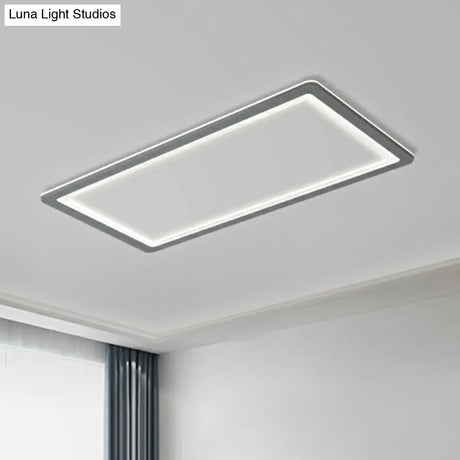 Nordic Led Ceiling Light: Dark Grey Ultra-Thin Flush Mount With Acrylic Shade