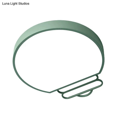Nordic Led Flush Mount Ceiling Lamp With Acrylic Shade And White/Green/Grey Bulb Shape