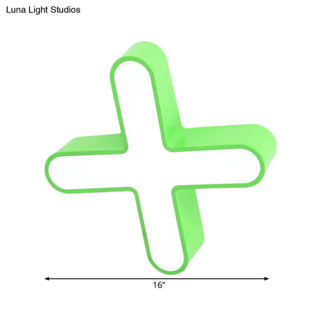 Nordic Led Flushmount Rgb Mathematical Notation Ceiling Lamp With Metal Shade