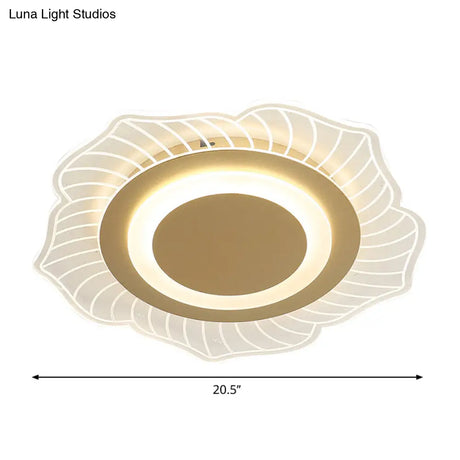 Nordic Led Gold Acrylic Flush Light Fixture With Warm/White