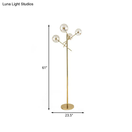Nordic Led Gold Tree-Like Metal Standing Lamp - Contemporary Floor Light For Living Room