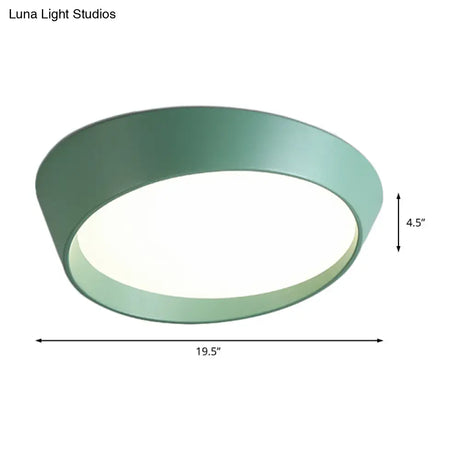 Nordic Led Round Ceiling Light Fixture - Acrylic Flush Mount Lamp For Bedroom In White/Grey/Green