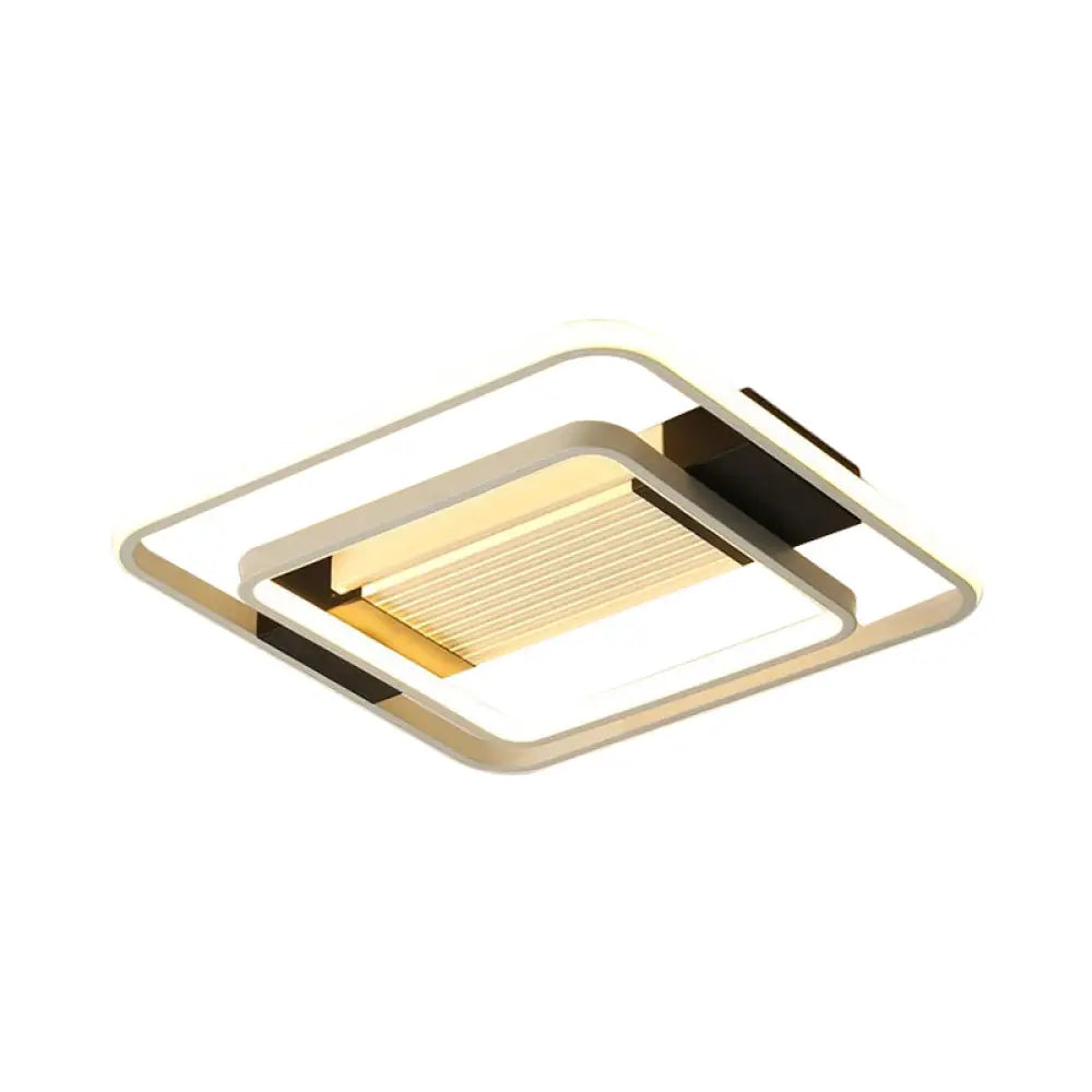 Nordic Led White Flush Mount Ceiling Light Fixture - 16.5/20.5 Acrylic Square Design For Bedroom