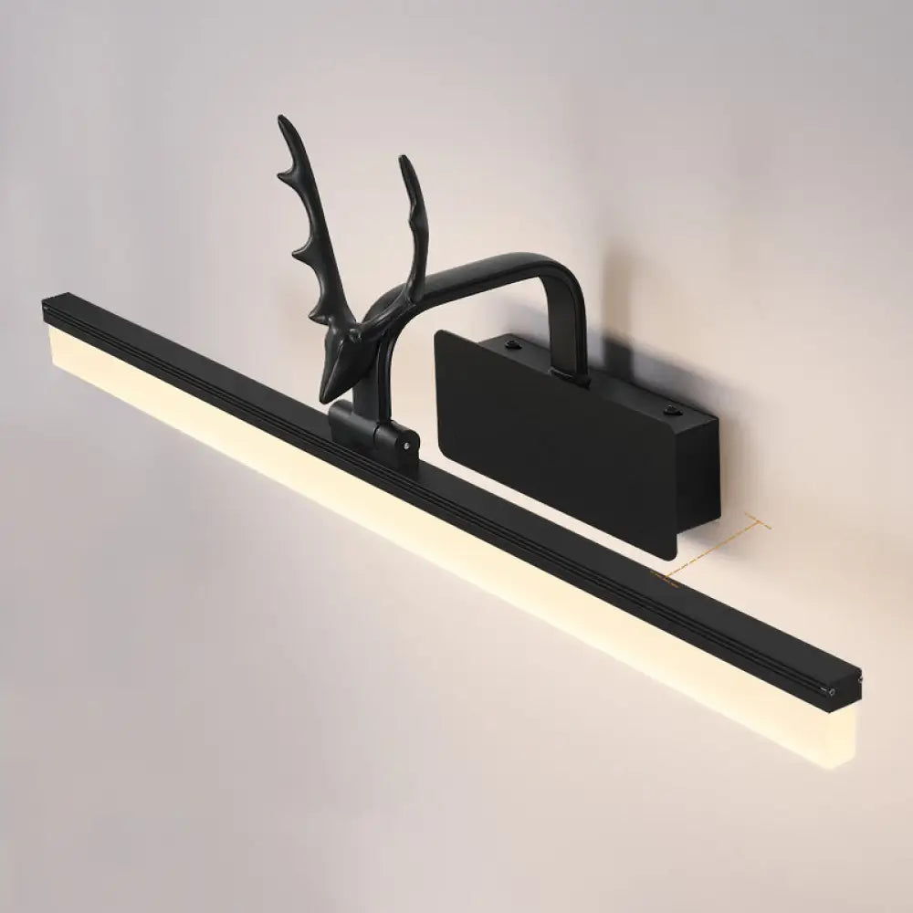 Nordic Light Rectangular Vanity Wall - Extravagant Style Metal Frame Black / 16 Warm