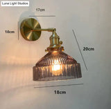 Nordic Literature And Art Fresh Bedroom Glass Brass Copper Wall Lamp Gray / No Light Source Copper