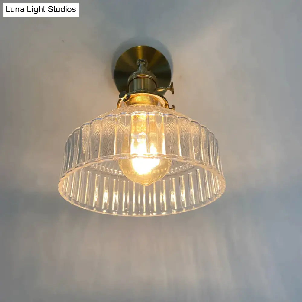Nordic Literature And Art Fresh Bedroom Glass Brass Copper Wall Lamp Copper Wall Lamps