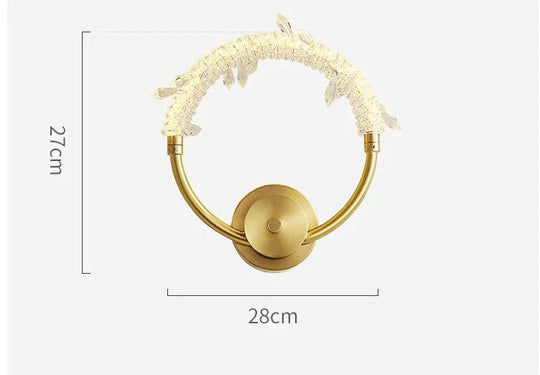 Nordic Luxury Wall Lamp Crystal Copper / Three-Color Light Lamps