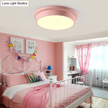 Nordic Macaron Colored Flushmount Ceiling Light For Child Bedroom