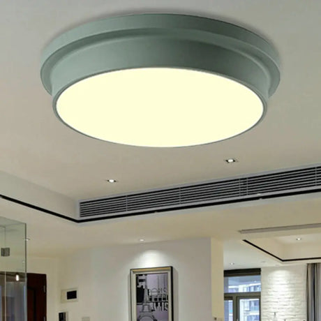 Nordic Macaron Colored Flushmount Ceiling Light For Child Bedroom Green / 10.5’